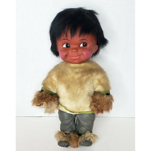 Native American Indian Doll Baby Dolls Leather Clothes 12 inches Set 2 Vintage - Picture 3 of 12